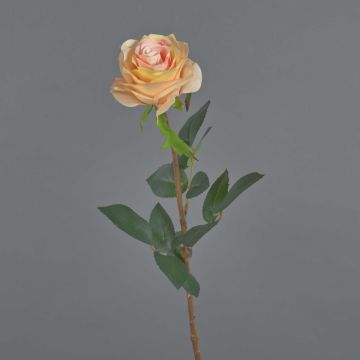 Artificial rose BRINA, cream-light pink, 28"/70cm
