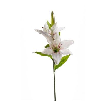 Artificial tiger lily spray EMIKO, white, 26"/65cm