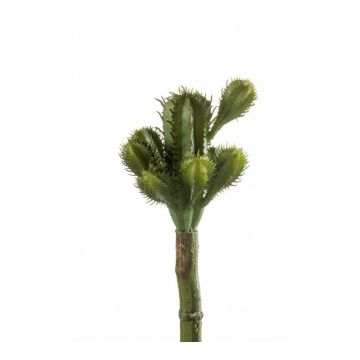 Artificial column cactus WESLEY on spike, green, 7"/18cm, Ø3.1"/8cm