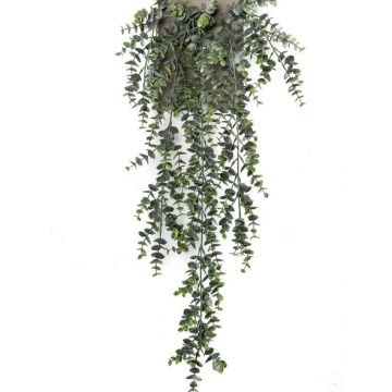 Artificial Eucalyptus hanging plant ZELINDA on spike, green, 30"/75cm