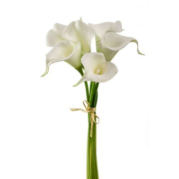 Artificial calla bouquet RUMA, white, 14"/35cm