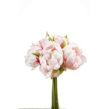 Silk peony bouquet WILO, light pink, 10"/25cm