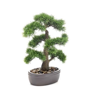 Artificial Bonsai Cedar QUARTILLA in planter, 18"/45cm