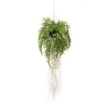 Artificial hanging basket with Boston fern NILO, soil ball, roots, 28"/70cm, Ø14"/35cm
