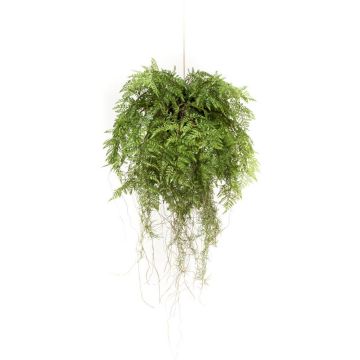 Artificial hanging basket with Boston fern NILO, soil ball, roots, 30"/75cm, Ø22"/55cm