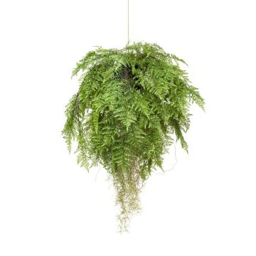 Artificial hanging basket with Boston fern NILO, soil ball, roots, 3ft/100cm, Ø31"/80cm