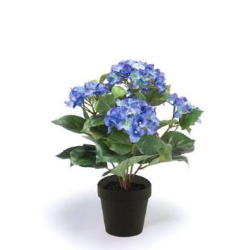 Fake flower hydrangea LAIDA, blue, 14"/35cm, Ø2.8"x3.9"/7x10cm