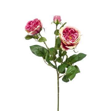 Artificial rose spray CALISTA, pink, 24"/60cm