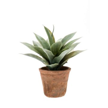 Plastic agave DESIREE in terracotta pot, green, 8"/20cm, Ø10"/25cm