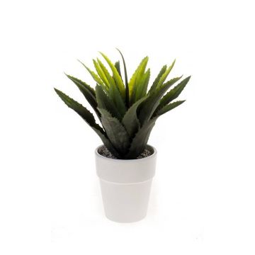 Plastic agave SEDA in ceramic pot, green, 10"/25cm, Ø10"/25cm