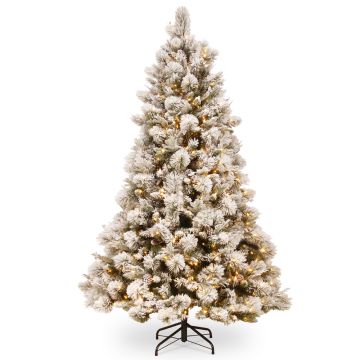 Artificial fir tree MINSK SPEED, cones, LEDs, snow-covered, 7ft/210cm, Ø5ft/140cm