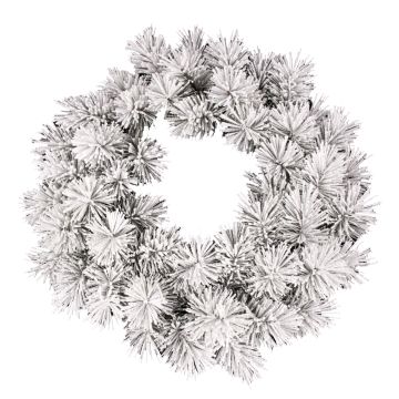 Artificial pine wreath AUSTIN, snow-covered, white, Ø3ft/90cm