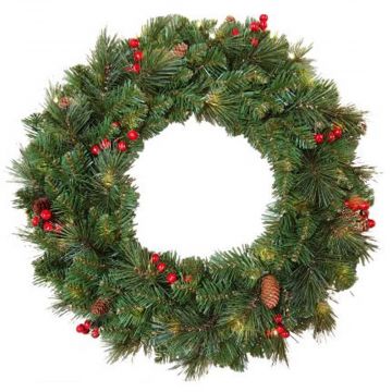 Artificial Christmas wreath BUCHAREST, decorated, Ø24"/60cm