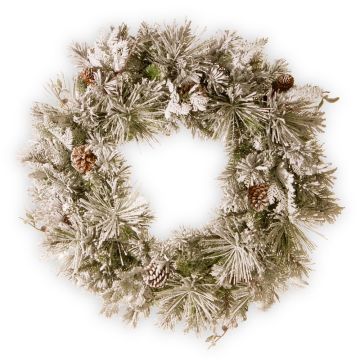 Artificial pine wreath MINSK with cones, cedar, snow-covered, Ø18"/45cm