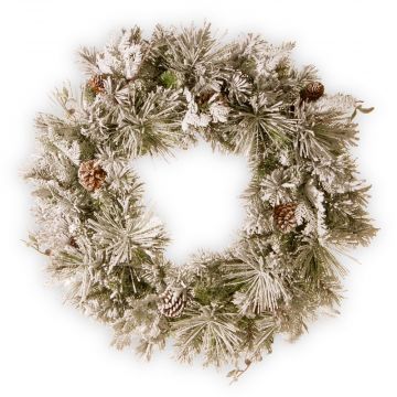 Artificial pine wreath MINSK with cones, cedar, snow-covered, Ø24"/60cm