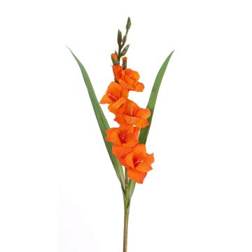 Artificial gladiolus ELEA, orange, 33"/85cm, Ø1.2"-4"/3-10cm