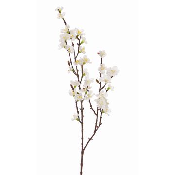 Artificial cherry blossom spray ARIELLE with flowers, white, 30"/75cm