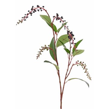 Artificial American pokeweed spray BARRY, berries, black, 3ft/95cm