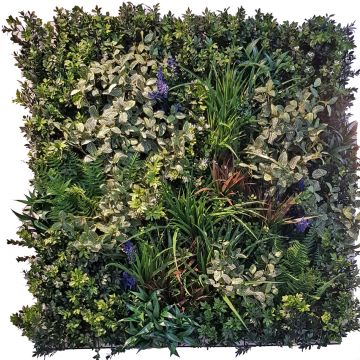 Artificial hedge of plants / mat GERO, flowers, crossdoor, hardly inflammable, colourful, 3ftx3ft/100x100cm
