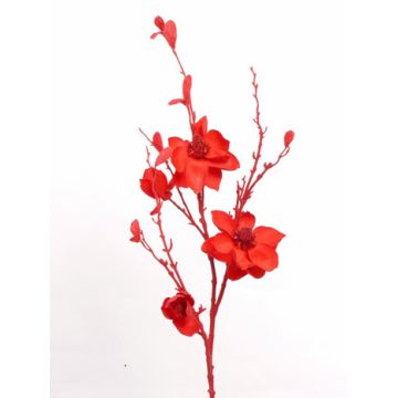 Artificial flower magnolia SANDY, glitter, red, 4ft/115cm