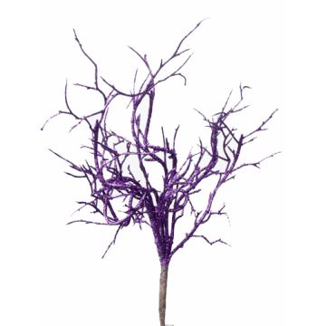 Artificial coral SPUNKY on spike, glitter, purple, 8"/20cm