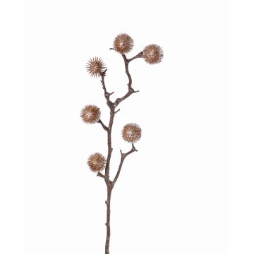 Artificial thistle branch ROBBY, copper, 31"/80 cm, Ø 1.6"/4 cm