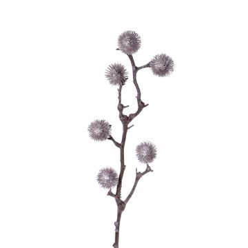 Artificial thistle branch ROBBY, silver, 31"/80 cm, Ø 1.6"/4 cm