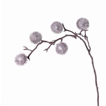 Artificial thistle branch ROBBY, silver, 3ft/100 cm, Ø 2.4"/6 cm
