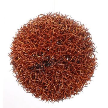 Artificial reed grass ball ARKO, glitter, orange, 6"/15cm