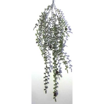Artificial larch branch BIRTA with cones, glitter, green, 4ft/120cm
