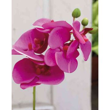 Artificial Phalaenopsis orchid spray OPHELIA, pink, 16"/40cm