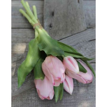 Artificial flowers Tulip bouquet LEANA, pink, 12"/30cm, Ø8"/20cm