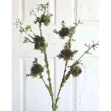 Artificial witch hazel branch THOMAZ with moss, green, 3ft/105cm