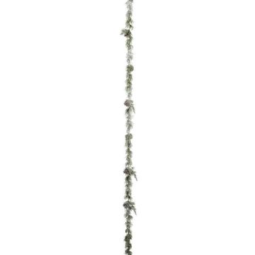 Artificial garland Cedar RYNTER, cones, frosted, green, 6ft/180cm