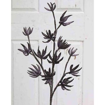 Fake sedum branch MOMOKA, dark purple, 4ft/110cm