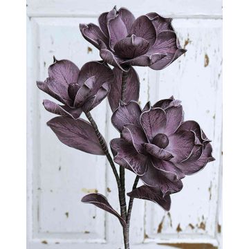 Decorative camellia branch RANIA, dark purple, 3ft/95cm, Ø8"/20cm