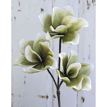 Artificial magnolia VERONA, green-white, 16"/40cm, Ø3.9"-5.5"/10-14cm