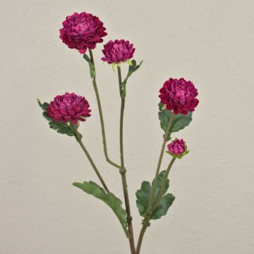 Artificial Chrysanthemum RYON, dark purple, 28"/70cm, Ø1.2"-2"/3-5cm