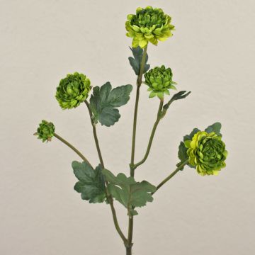 Artificial Chrysanthemum RYON, green, 28"/70cm, Ø1.2"-2"/3-5cm