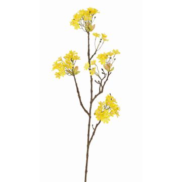 Artificial maple spray ALHENA with flowers, yellow, 28"/70cm