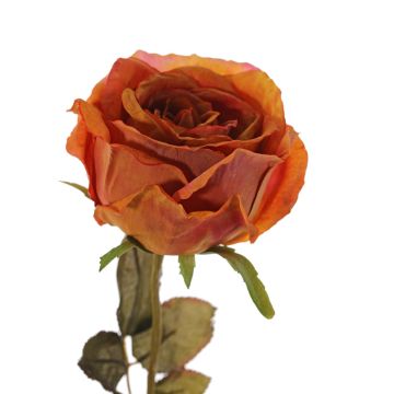 Artificial rose NAJMA, orange, 26"/65cm, Ø4.3"/11cm