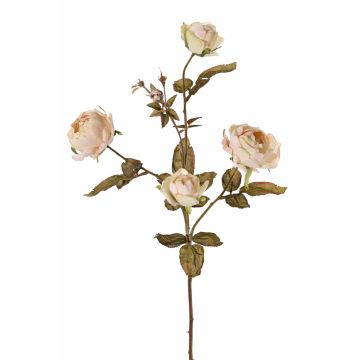 Artificial rose spray SITARA, cream, 30"/75cm, Ø2"-3.1"/5-8cm