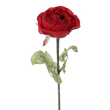 Fake rose SOUSANNA, red, 14"/35cm, Ø3.1"/8cm