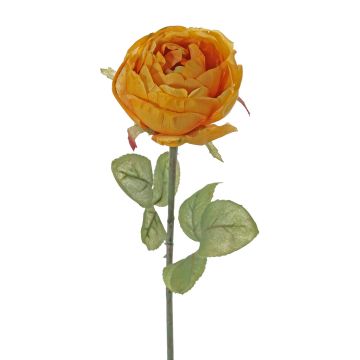 Fake rose SOUSANNA, yellow-orange, 14"/35cm, Ø3.1"/8cm