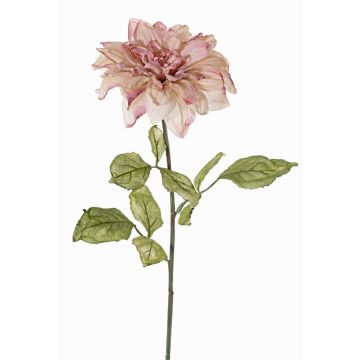 Artificial dahlia MAERA, dusky pink-white, 28"/70cm, Ø7"/17cm