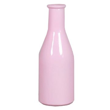Decorative bottle ANYA, glass, pink, 7"/18cm, Ø2.6"/6,5cm