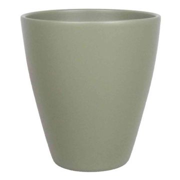 Vase TEHERAN PALAST made of ceramic, olive green matt, 6.7"/17cm, Ø5.3"/13,5cm