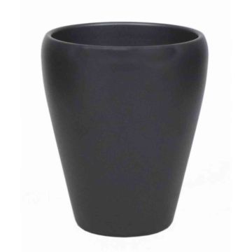 Conical vase for orchids NAZARABAD, ceramic, anthracite matt, 6.7"/17cm, Ø5.5"/14cm
