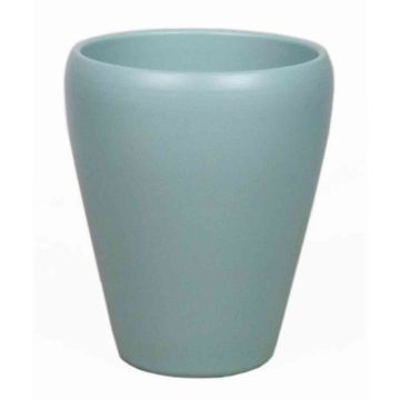 Conical vase for orchids NAZARABAD, ceramic, light turquoise matt, 6.7"/17cm, Ø5.5"/14cm