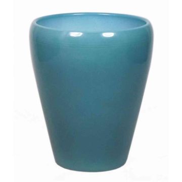 Conical vase for orchids NAZARABAD, ceramic, ocean blue, 6.7"/17cm, Ø5.5"/14cm